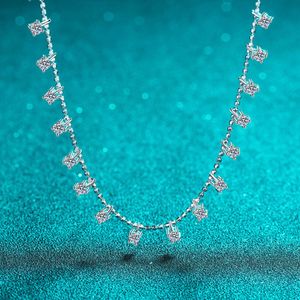 Fijne Sieraden Sterling Sier Shiny 3Ct/9Ct Iced Out Diamond Choker Ketting Mooie Moissanite Hanger Kettingen Voor Vrouwen