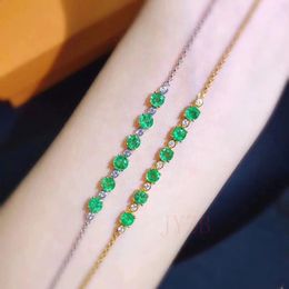 Bijoux fins élégant bracelet émeraude naturelle design S925 en argent sterling fête de mariage 240315