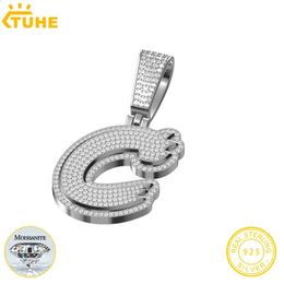 Pendentif lettres fines en argent 925, pendentif lettres classiques Punk HiphopRock pour hommes, bijoux Hip Hop 240119