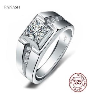 Fine mâle 925 argent sterling cubique zirconi anneau de bande de mariage en direction pour hommes anneaux de doigt la taille du cadeau de bijoux 6122902841