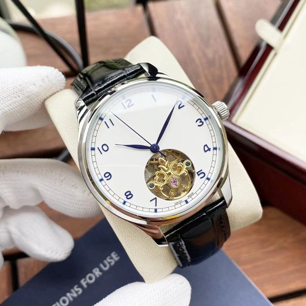 Reloj de pulsera fino para hombre, reloj mecánico con volante de dos pines para novio, el lujo más caro, excelente calidad, producido por una gran fábrica en China.