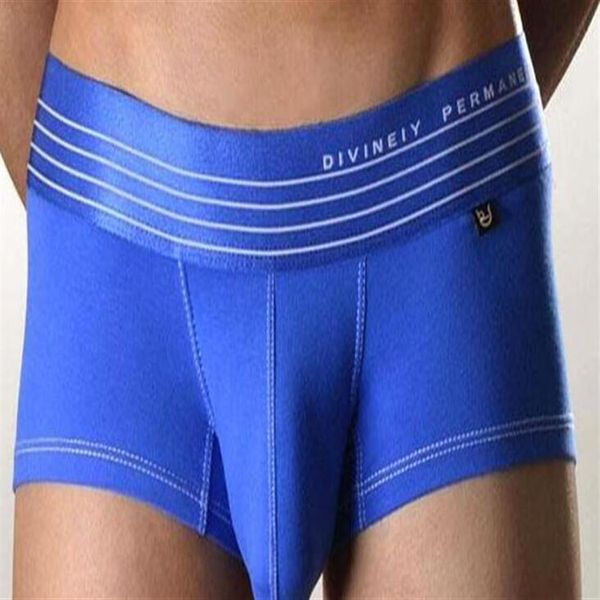 Fine New Men's Underwear Brifes Boxers Flat Smoth Cinturón ancho Cotton Bamboo Bottoms Under Pants Sexy 3piece lot2751