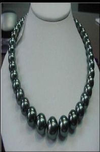 Fijne parel sieraden 18quot 1214mm Natuurlijk Tahitiaans zwarte ronde parel ketting 14K7919284