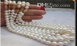 Bijoux en perles fines collier de perles de Tahiti blanches 14K 18 pouces 6pcs3811386