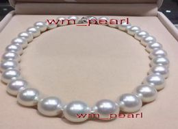 Bijoux de perles fins 18quot1213 mm réel Collier de perles blancs de mer sud naturel 14K9090898