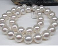 Collier de perles fines 18 "11-12mm naturelles naturelles véritables perles de mer du Sud 14K