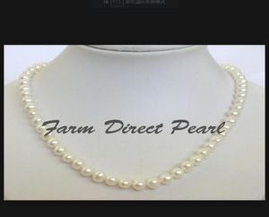 Fijne parels sieraden Natuurlijk 22quot inch Lang echte 78 mm witte streng parel ketting6413771