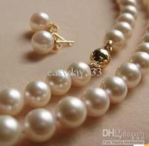 Bijoux en perles fines, bijoux en perles fines naturelles, collier de perles Akoya blanches de 89MM, boucle d'oreille 7573221