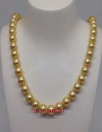 Bijoux de perles fins longs long 26quot1011mm Natural Real South Sea Golden Pearl Collier 14K6947047