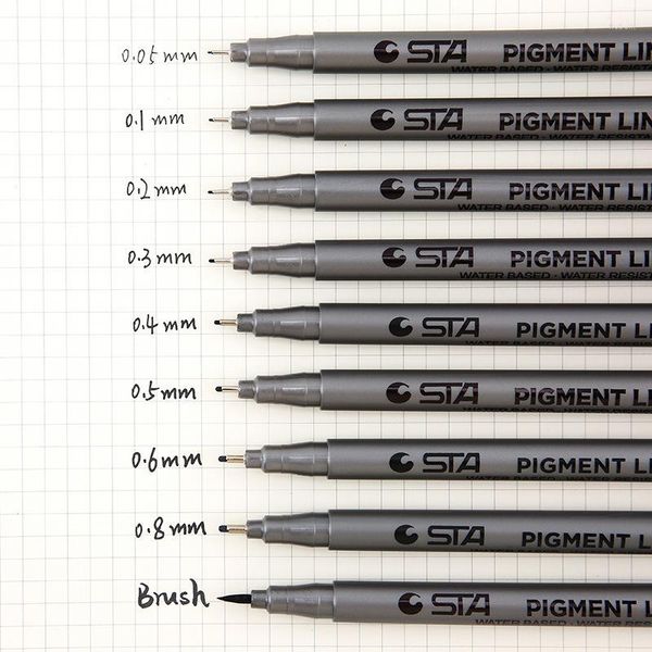 Stylos à pointe fine aiguille stylo roller encre liquide noire faire des lignes précises fournitures de bureau pour écrire dessin croquis