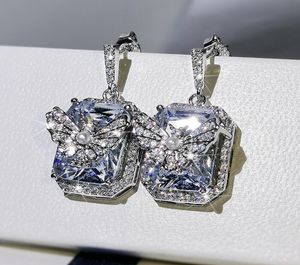 Fine S925 argent Sterling couleur diamant naturel boucle d'oreille pour les femmes argent 925 bijoux Bizuteria pierre précieuse grenat boucle d'oreille Box6112195