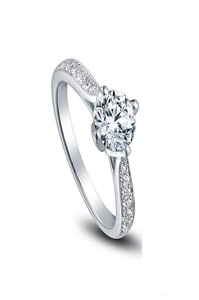 Fino certificado GIA de EE. UU. Anillos de compromiso de moissanita de 1 quilate en oro blanco de 18 quilates para mujer Anillos de diamantes de boda con corazones y flechas g055896669