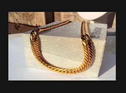 Fijne bruiloft sieraden 24k echte gele gouden afwerking vaste zware 9 mm xl Miami Cuban Curn Link kettingkettingpakket262v23088388726