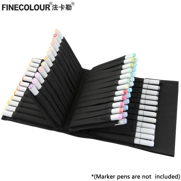 FINECOLOUR Marker Pen Case Grands sacs à fermeture éclair pour marqueur d'art Fineliner organisé Portable pratique trousse à crayons fournitures d'art 240115