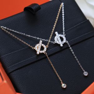 Finesse ketting H voor vrouwelijke ontwerper Diamond 925 SILVER T0P Hoogste Teller Advanced Materials European Size Crystal Classic Style Premium Gifts with Box 004