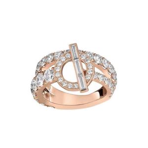 Anillo Finesse H para mujer diseñador pareja plata 925 diamante T0P Materiales Avanzados reproducciones oficiales joyas de cristal de lujo con caja 001