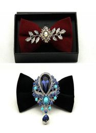 Fijnste nekkleding voor mannen avondfeest bruiloft stropdas diamant vlinder wol bowknot casual booge booge boxed cadeau6753033