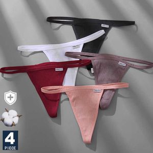 Finetoo 4 stks / set katoen vrouwen slipje vrouw thong g-string ondergoed pantys sexy lage taille underpant voor dames lingerie vrouwelijke y0823