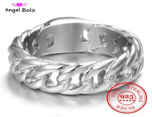 Finger Art retro S925 Sterling Silver Boeddha Ring Punk Biker Sieraden Brede kettingring druppel 1636203