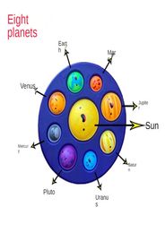 Doigt bulles anti-stress soulagement jouet jouets pousser bulle presse planète décompresser huit planètes pétrissage enfants balle drôle G55QICP6756770