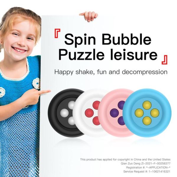 Doigt appuyant sur Spin Bubble Planet Fidget Toys Push Pioneer jouet éducatif pétrissage Anti-Stress pour enfants