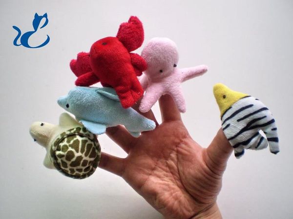 Marionnette à Doigt Animaux de l'Océan en Peluche, Raconter une Histoire, Requins de Dessin Animé Mignon, Tortues pour l'éducation Préscolaire, Parent Enfant Interactif, Cadeau d'anniversaire de Noël Garçon Fille, USEU