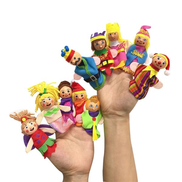 Marionetas de dedo, muñecas de animales, familia, dibujos animados educativos, sirena, marionetas rellenas a mano, teatro, juguetes de peluche para bebés, regalos para niños