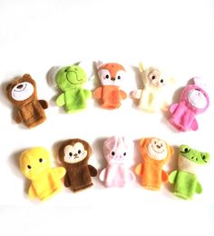 Marionnettes à doigt animaux jouets dessin animé mignon Animal en peluche marionnette à main jouet pour enfants M36577055514