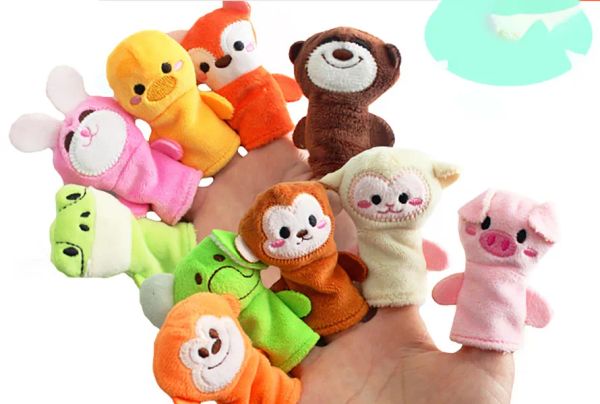 Doigt marionnettes animaux jouets dessin animé mignon animal en peluche marionnette jouet pour enfants gsh