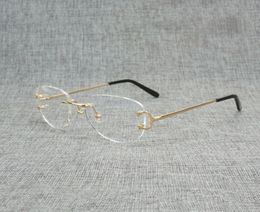 Doigt aléatoire carré verre clair hommes ovale C fil lunettes optique métaux cadre surdimensionné lunettes femmes pour la lecture Oculos ZRIC9131455