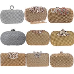 Rogue de doigt strass des femmes sacs de soirée en métal Luxury Lady Clutch Wedding Party Party Chain à main sacs Diamonds Purse 240426