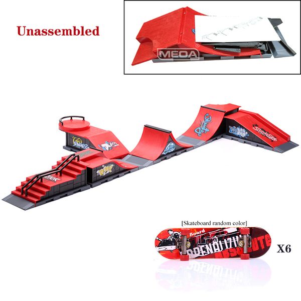 Bikeboards de doigts Bikes 9 en 1 DIY Skate Park Ramp Pièces Ensemble pour Tech Deck Mini Skate Park Scene Indoor Home Toys Cadeaux