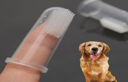 Cepillo de dientes de dedo perro Super suave mascota de dedo dedo dedo perjudica mal aliento Tartar dientes herramienta para perro suministros de limpieza de gatos mascota higiene de dientes 56469411