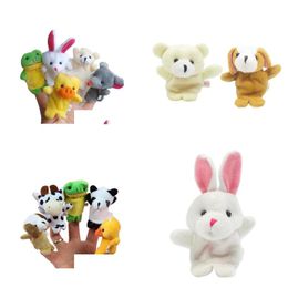 Finger Toys 10pcs/Set Cartoon Animal Puppet Baby Plush For Children Favor cadeau Family Dolls Kinderen speelgoed Drop levering geschenken Nieuwheid Gag DH1OP