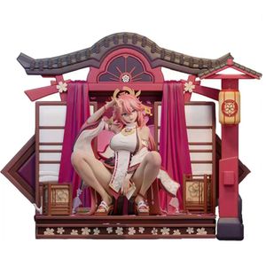 Finger Toys 15cm Genshin Impact Yae Miko Anime Girl Figure Genshin Impact Mona Sexy Action Figure Adult Collectible Model Doll Toys Gifts