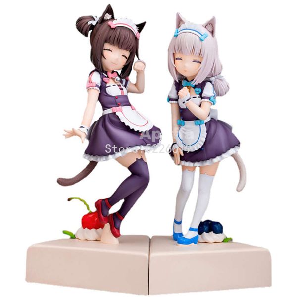 Finger Toys 21 cm Prune Nekopara Anime Figure Chocola Vanille Action Figure Nekopara Jolie Kitty Style Figurine Collection Adulte Modèle Poupée