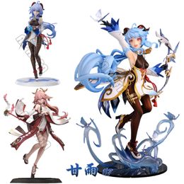 Jouets à doigts 26 cm Genshin Impact Ganyu Figure d'anime Yae Miko/kamisato Ayaka Figurine d'action Paimon/klee/raiden Shogun Figurine modèle poupée jouets