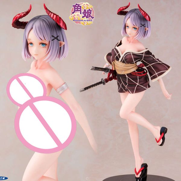 Finger Toys 300 mm Daiki Kougyou Tsunokko Ilustración de Shal.e Pvc Anime Girl Figura de acción Colección para adultos Modelo Toy Doll Animer Gift versión más alta.