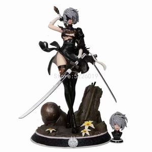 Finger Toys 33cm Nier Automata Anime Figure Yorha No.2 Type B Action Figure Automata Hunter 2b Two Head 2b Yorha Figurine Model Doll Gift