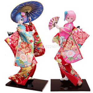 Finger Toys 51 cm Re: zéro départ de la vie dans un autre monde Figure d'anime Ram Action Figure Kimono 1/4 échelle Rem Ram adulte Figurine modèle poupée