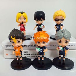 Vinger Speelgoed 6 stks/set Haikyuu Anime Figuur Kozume Kenma Hinata Shoyo Action Figure Yu Nishinoya Kei Tsukishima Tobio Kageyama Beeldje Speelgoed