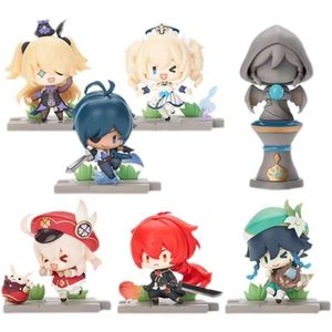 Jouets à doigts 7-10 cm Genshin Impact Figurine d'anime Klee/barbara/diluc/fischl/venti/kaeya Figurine d'action Liyue héros du champ de bataille Figurine jouets