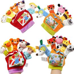 Juguetes para el dedo juguetes para bebés 0-12 meses animales animales de tela de títeres bucket juguetes educativos para recién nacidos interacción entre padres e hijos D240529