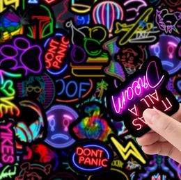 Vinger Speelgoed Cartoon Neon Licht Graffiti Stickers Auto Gitaar Motorfiets Bagage Koffer DIY Classic Toy Decal Sticker voor Kid