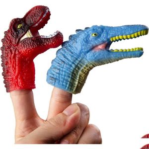 Jouets à doigts Marionnettes de dinosaure 5 pièces Dino Party Favors Bain en caoutchouc souple Tête d'animal Pinata Stuffers Drop Livraison Cadeaux Nouveauté Gag Dh9U2