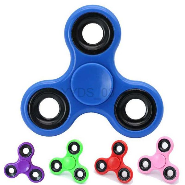 Juguetes para los dedos Spinner de mano EDC Fidget Soporte de plástico Metal Alivio de presión de tres hojas Gyro Escritorio Juguete antiestrés para niños adultos yq240227