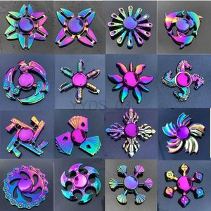 Vingerspeelgoed Metaal Regenboog Fidget Spinner EDC Hand Anti-angst Speelgoed voor Spinners Focus Relief Stress ADHD Kinderen yq240227