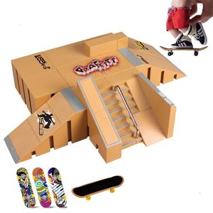 Vinger Speelgoed Mini Legering Schaatsen Board Venue Combinatie Kinderen Skateboard Ramp Track Educatief Speelgoed Set Voor Jongen Verjaardagscadeautjes 221105