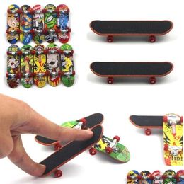 Finger Toys Mini Skateboard Truck Print Professional Plastic Stand Boodboard For Kid Toy Children Gift Drop levering geschenken Nieuwheid Dhhih