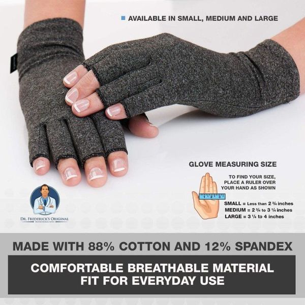 Guantes sin dedos 1 par unisex hombres mujeres terapia compresión mano artritis alivio del dolor cuidado de la salud medio dedo